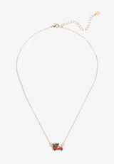Dainty Holiday Red Truck Necklace, C1524, small