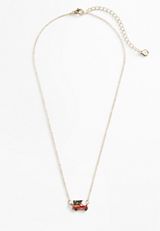 Dainty Holiday Red Truck Necklace, C1524, small