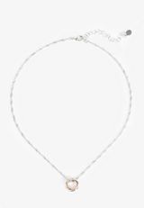 Mixed Metal Interlocking Circles Necklace, MULTI, small