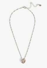 Mixed Metal Interlocking Circles Necklace, MULTI, small
