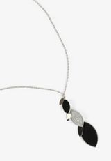 Black And Silver Leaf Pendant Necklace, C106, small