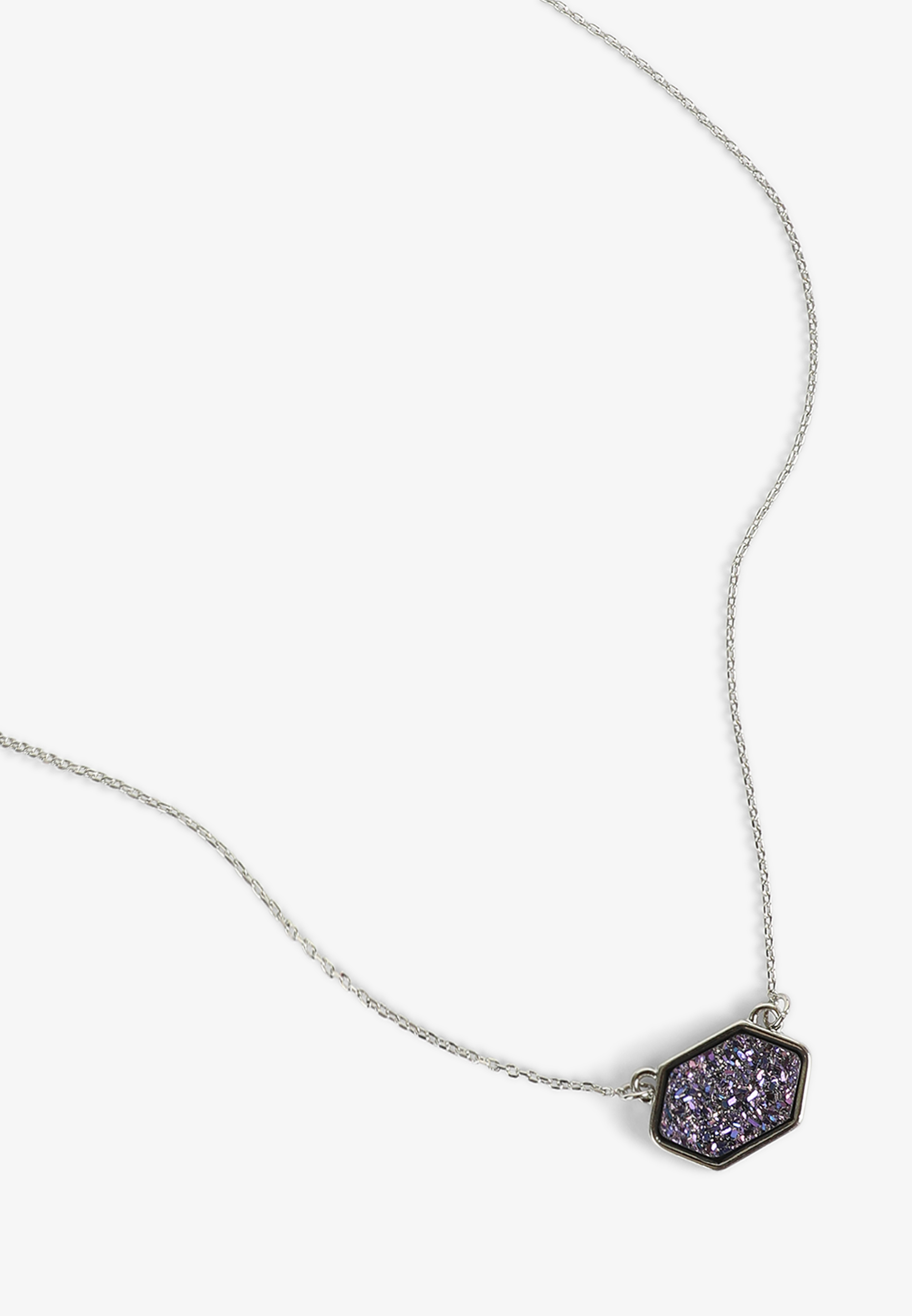 Purple Faux Druzy Necklace, C191, large