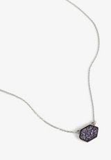 Purple Faux Druzy Necklace, C191, small