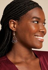Silver Colorful Holiday Tree Drop Earrings, MULTI, small