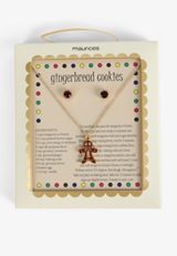 Gingerbread Necklace And Earring Box Set, BROWN, small