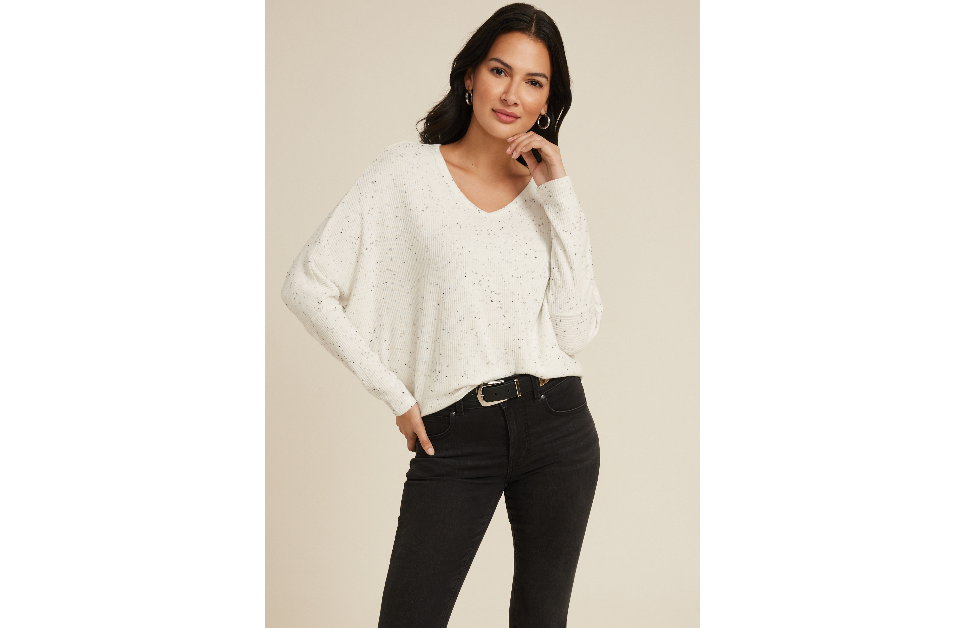 24/7 Dakota V Neck Dolman Top