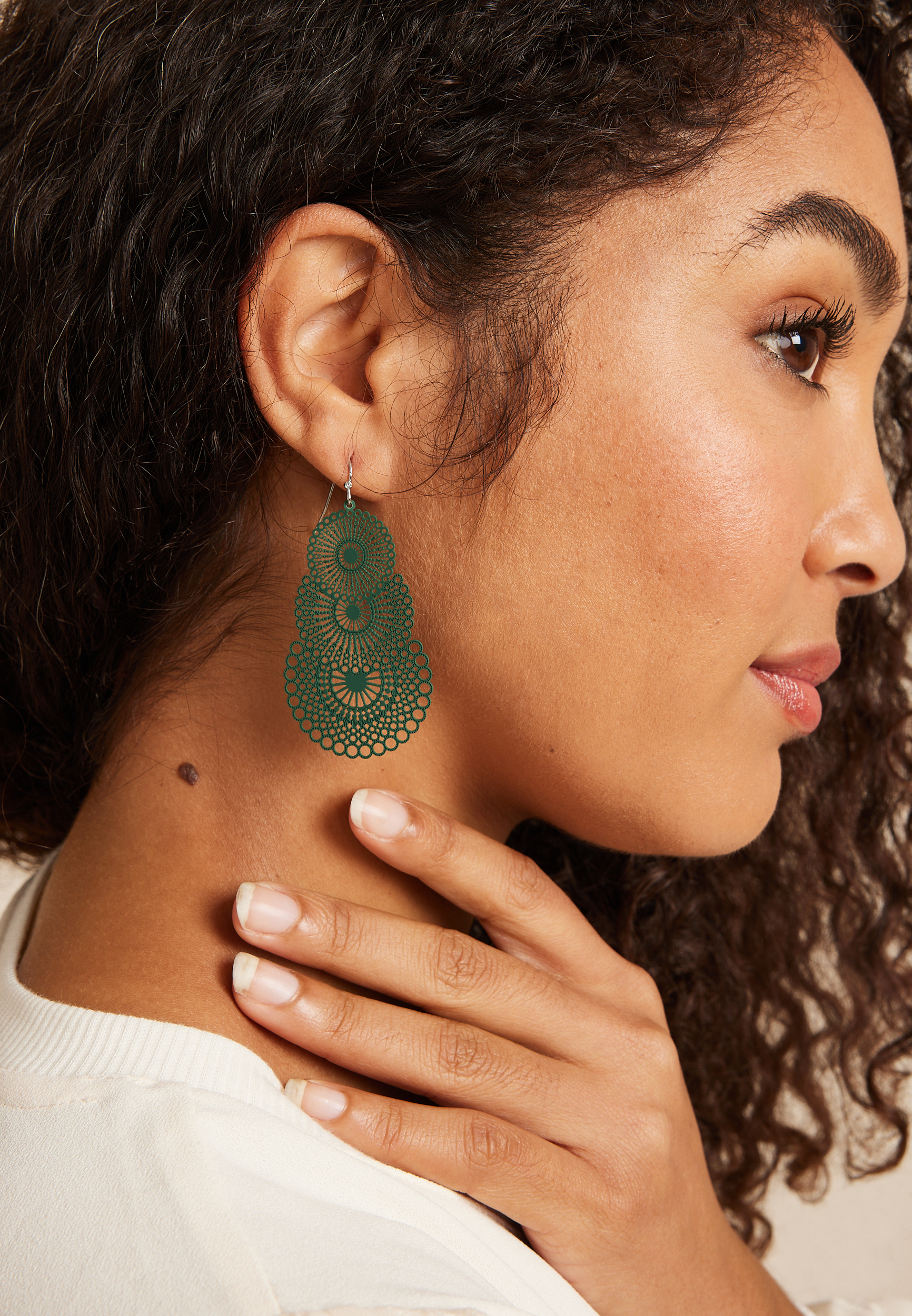 Triple Filigree Drop Earrings, C1612, large