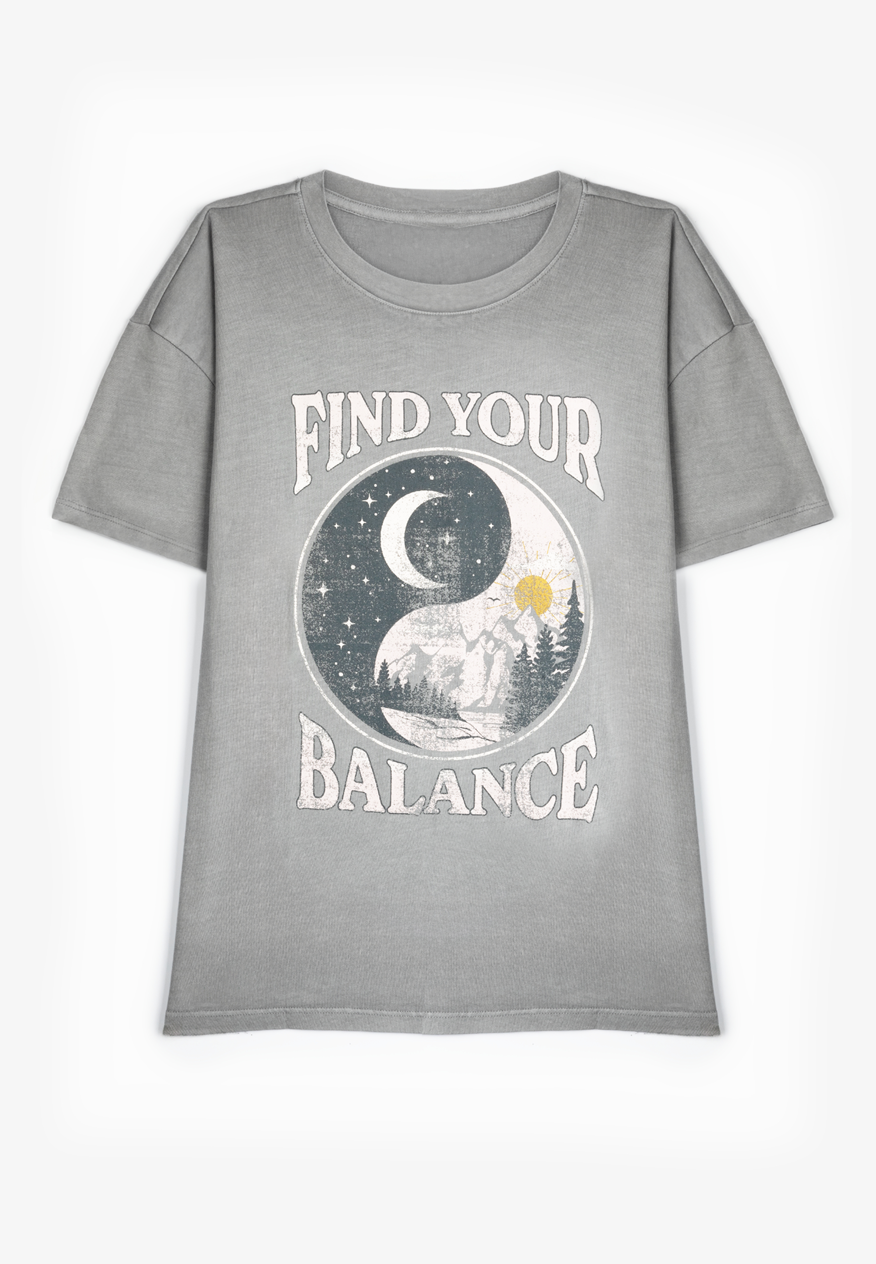 Find Your Balance Oversized Fit Graphic Tee, C4656, large