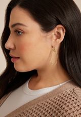 Gold Open Oval Filigree Drop Earrings, GOLD, small