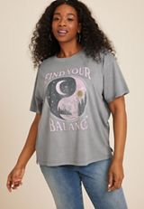 Plus Size Find Your Balance Oversized Fit Graphic Tee, Blue Fade, small