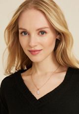 Gold Rhinestone Dog Tag Pendant Necklace, C605, small