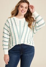 Plus Size Chevron Stripe Dolman Sweater, C3986, small