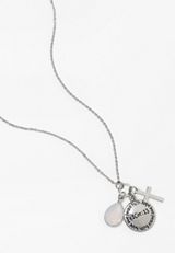 1 Corinthians 13 Cluster Pendant Necklace, SILVER, small