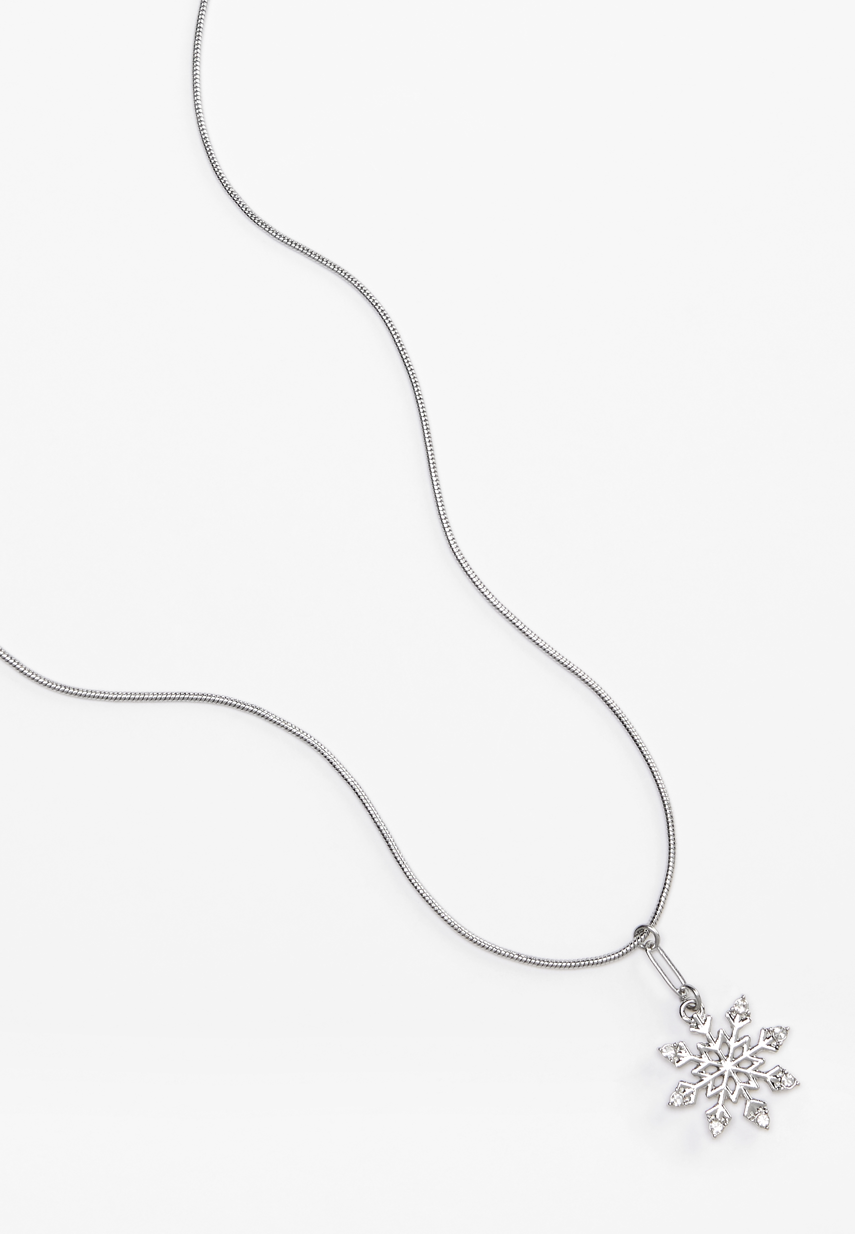 Silver Snowflake Pendant Necklace