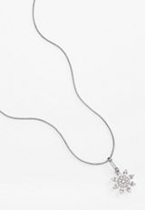 Silver Snowflake Pendant Necklace, C431, small