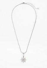 Silver Snowflake Pendant Necklace, C431, small