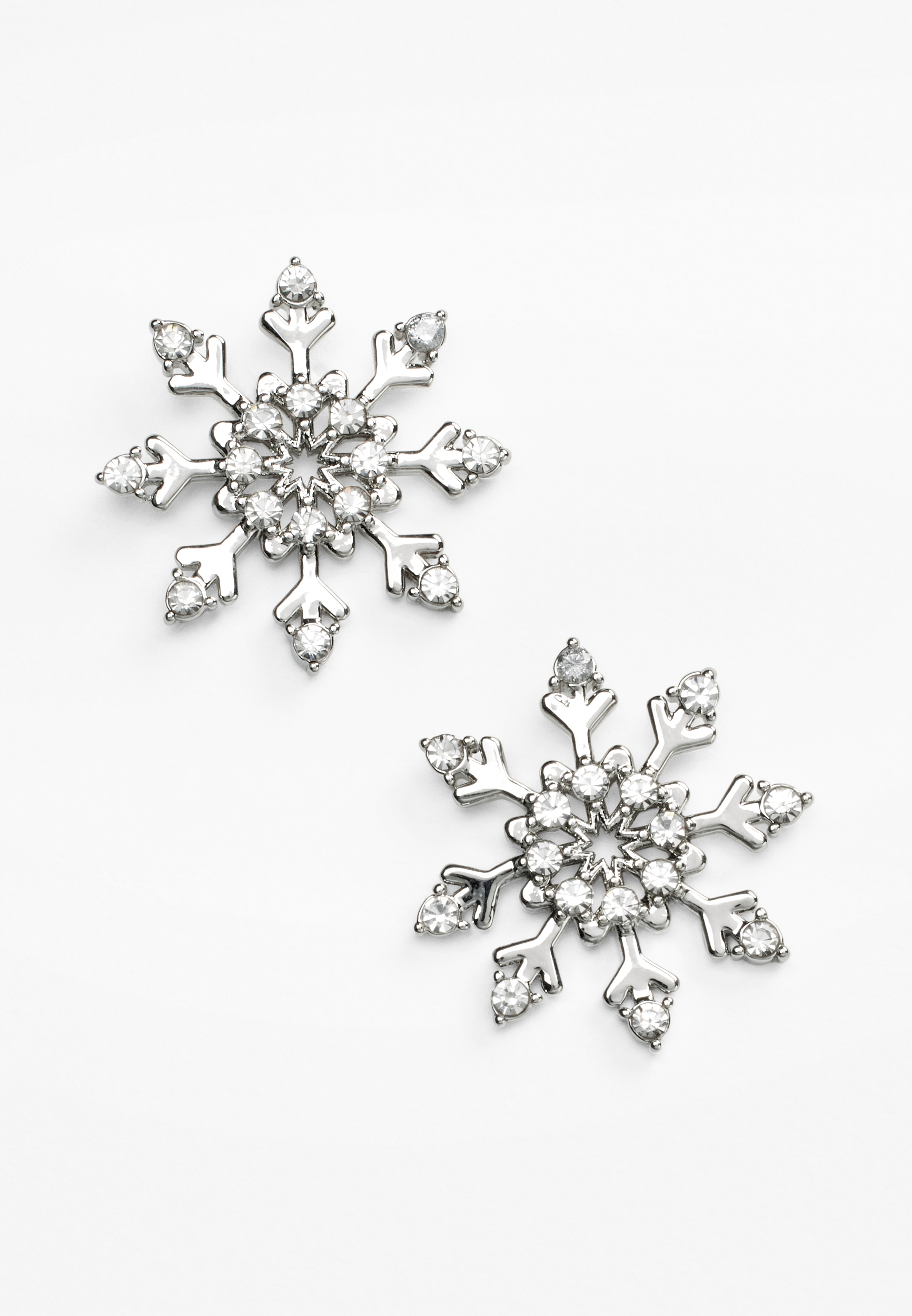 Silver Snowflake Stud Earrings