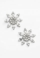 Silver Snowflake Stud Earrings, SILVER, small