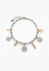 Mixed Metal Snowflake Charm Bracelet, MULTI, small