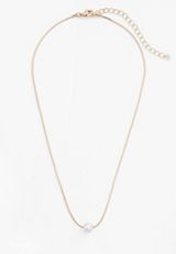 Faux Pearl Snake Chain Necklace, , small