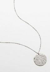 Silver Tree Round Pendant Necklace, SILVER, small