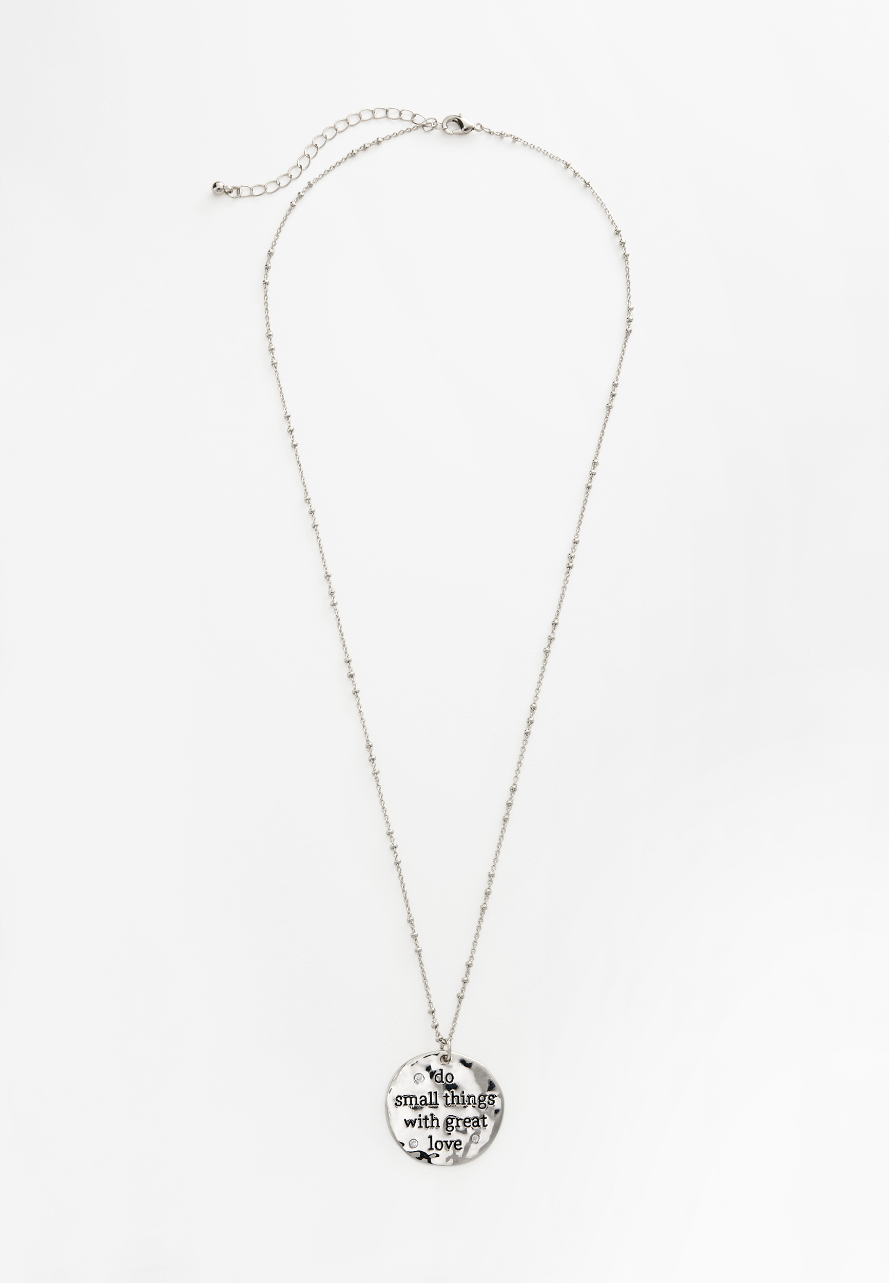 Silver Tree Round Pendant Necklace, SILVER, large
