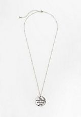 Silver Tree Round Pendant Necklace, SILVER, small