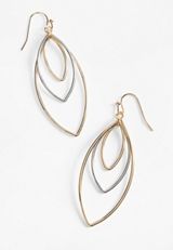 Mixed Metal Triple Teardrop Earrings, MULTI, small