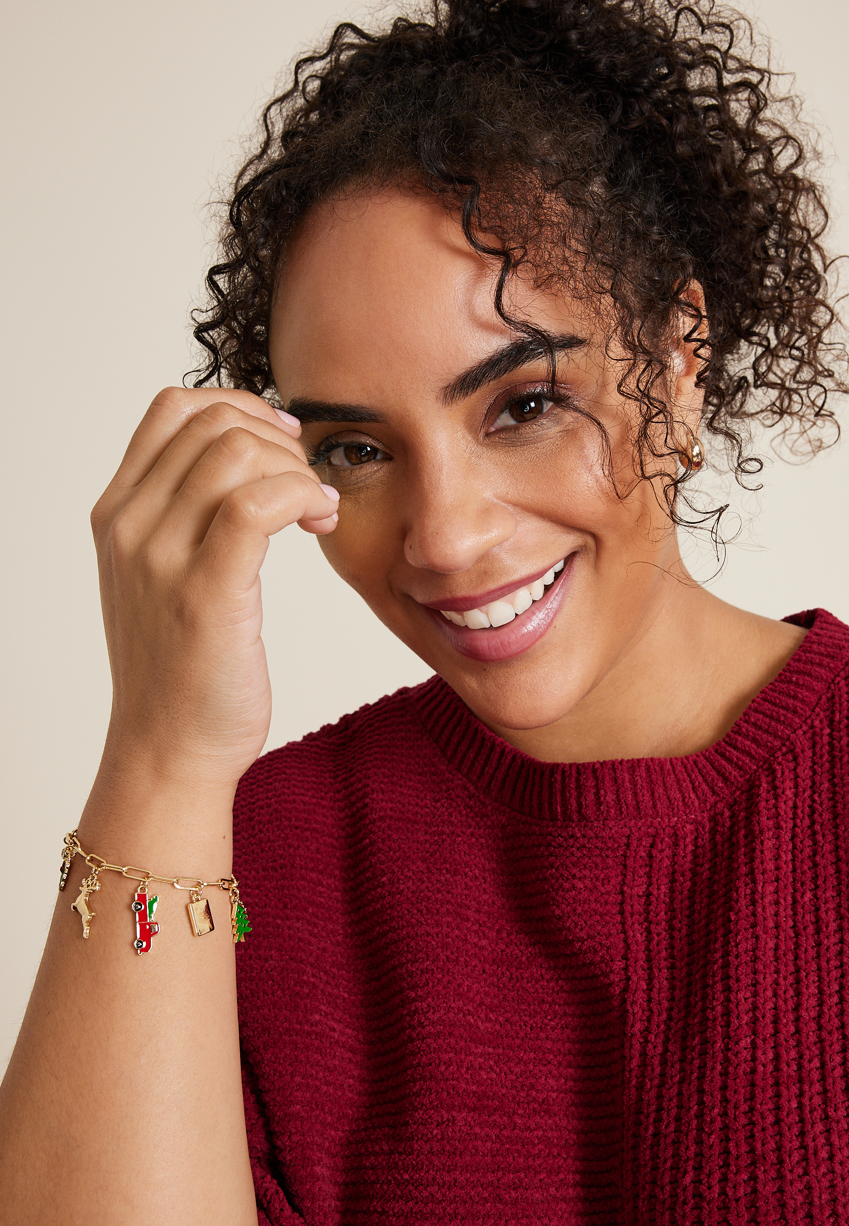 Gold Holiday Charm Bracelet, C1524, large