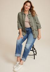 Plus Size edgely&trade; Mid Rise Cuffed Hem Relaxed Straight Jean, DARK SANDBLAST, small