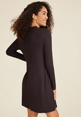 24/7 Mock Neck Long Sleeve Skater Dress, C106, small