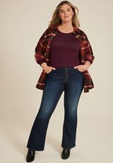 Plus Size 24/7 Kennedy Crew Neck Long Sleeve Tee, C4463, small