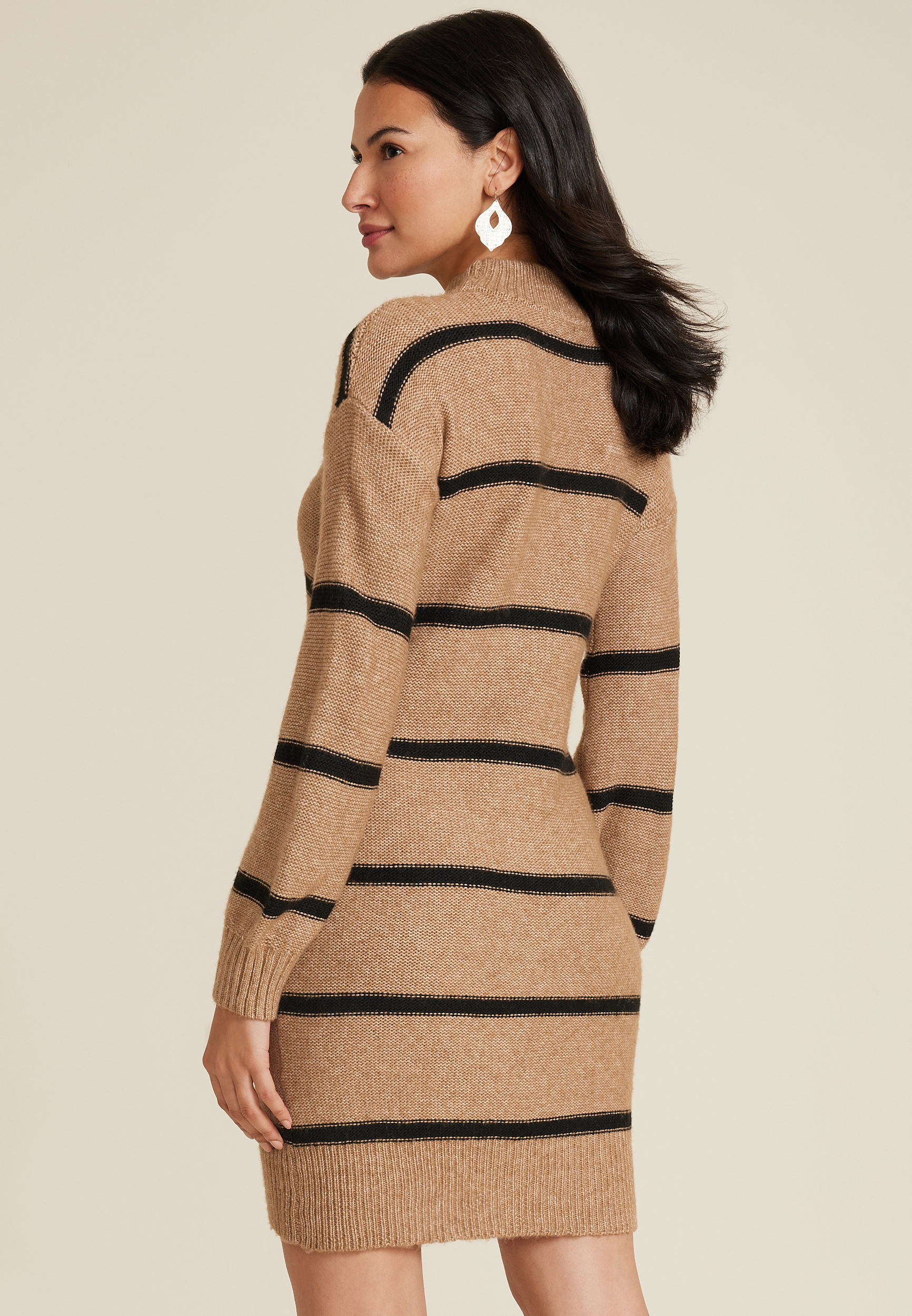 Cable Mock Neck Sweater Dress, C3681, large