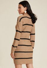 Cable Mock Neck Sweater Dress, C3681, small
