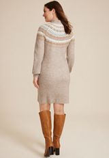 Fair Isle Sweater Dress, C9817, small