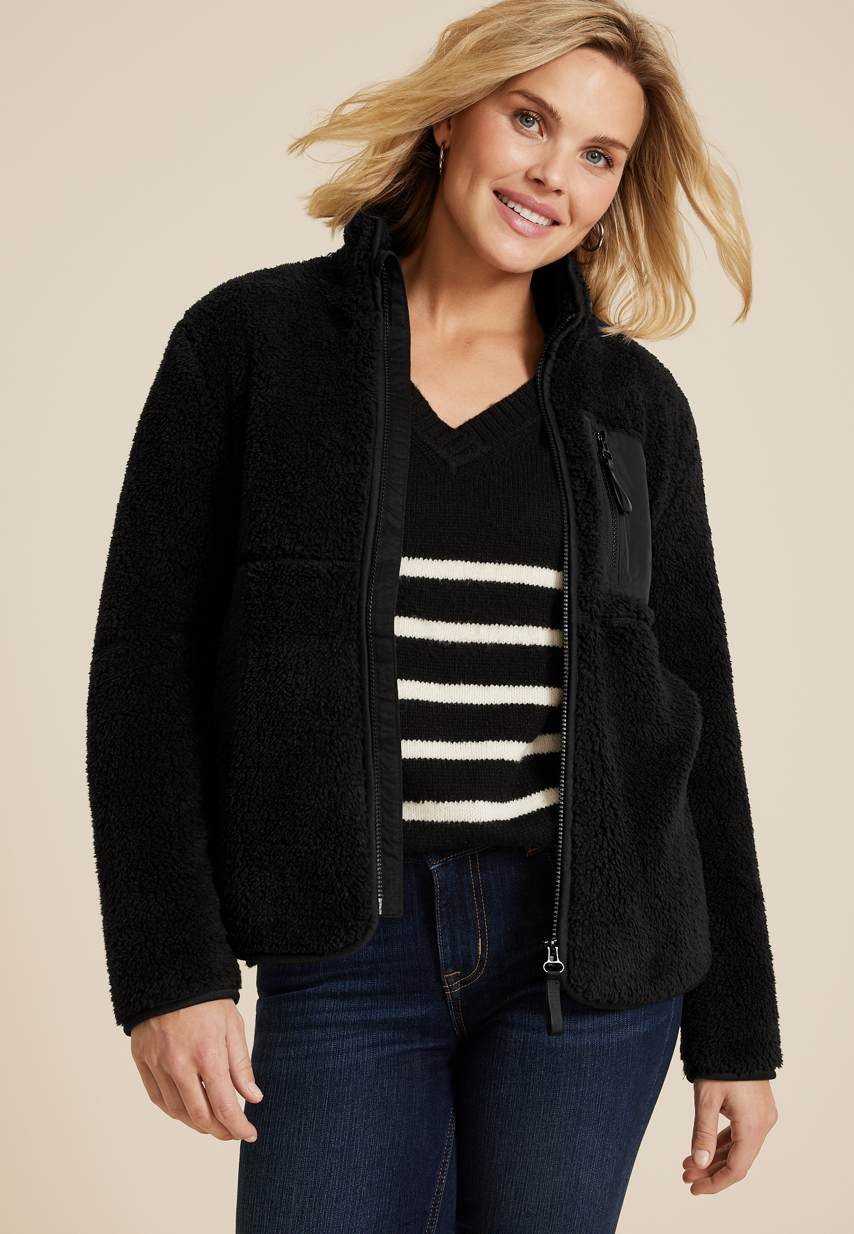 Favorite Sherpa Zip Up Jacket