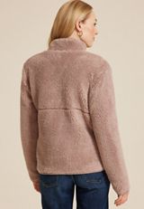 Favorite Sherpa Zip Up Jacket, TAUPE LATTE, small