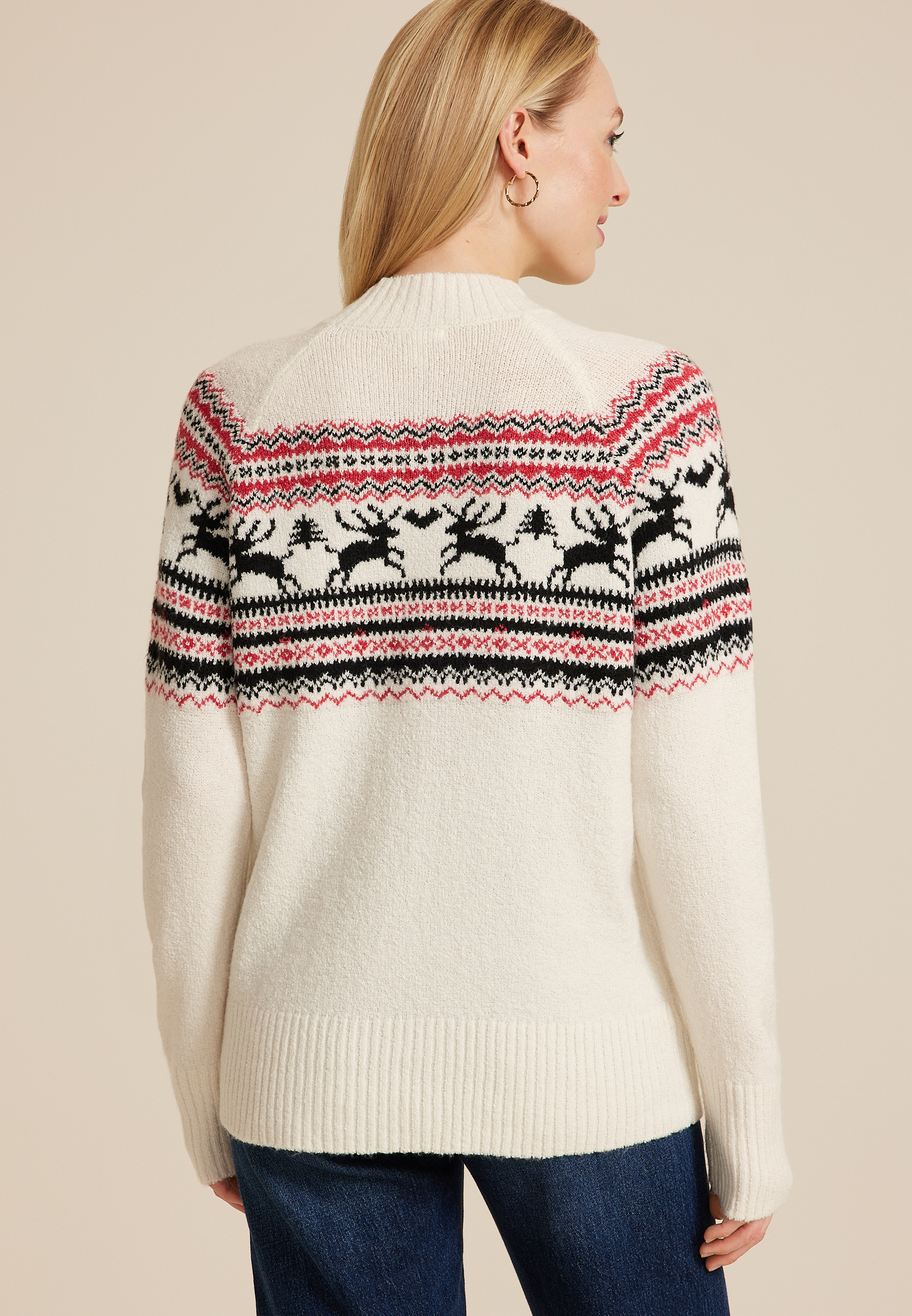 Fair Isle Reindeer Sweater, C3986, large