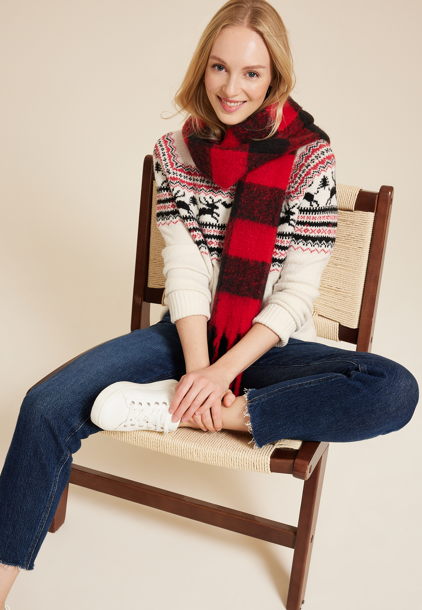 Fair Isle Reindeer Sweater, C3986, large