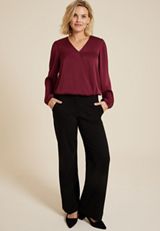 Bubble Hem Long Sleeve Blouse, C830, small