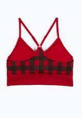 True Stretch Seamless Buffalo Plaid Bralette, REBEL RED COMBO, small