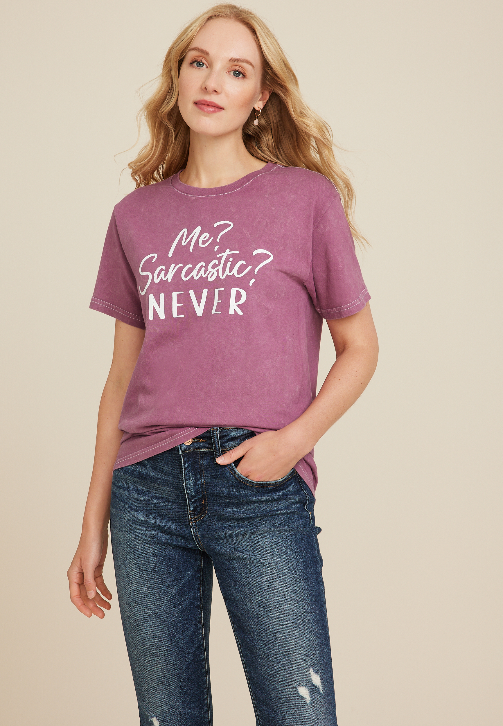 Me Sarcastic Never Relaxed Fit Graphic Tee