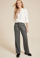 Idealist High Rise Brushed Wide Leg Dress Pant, GRAY, small