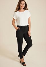 Idealist High Rise Tapered Dress Pant, BLACK, small