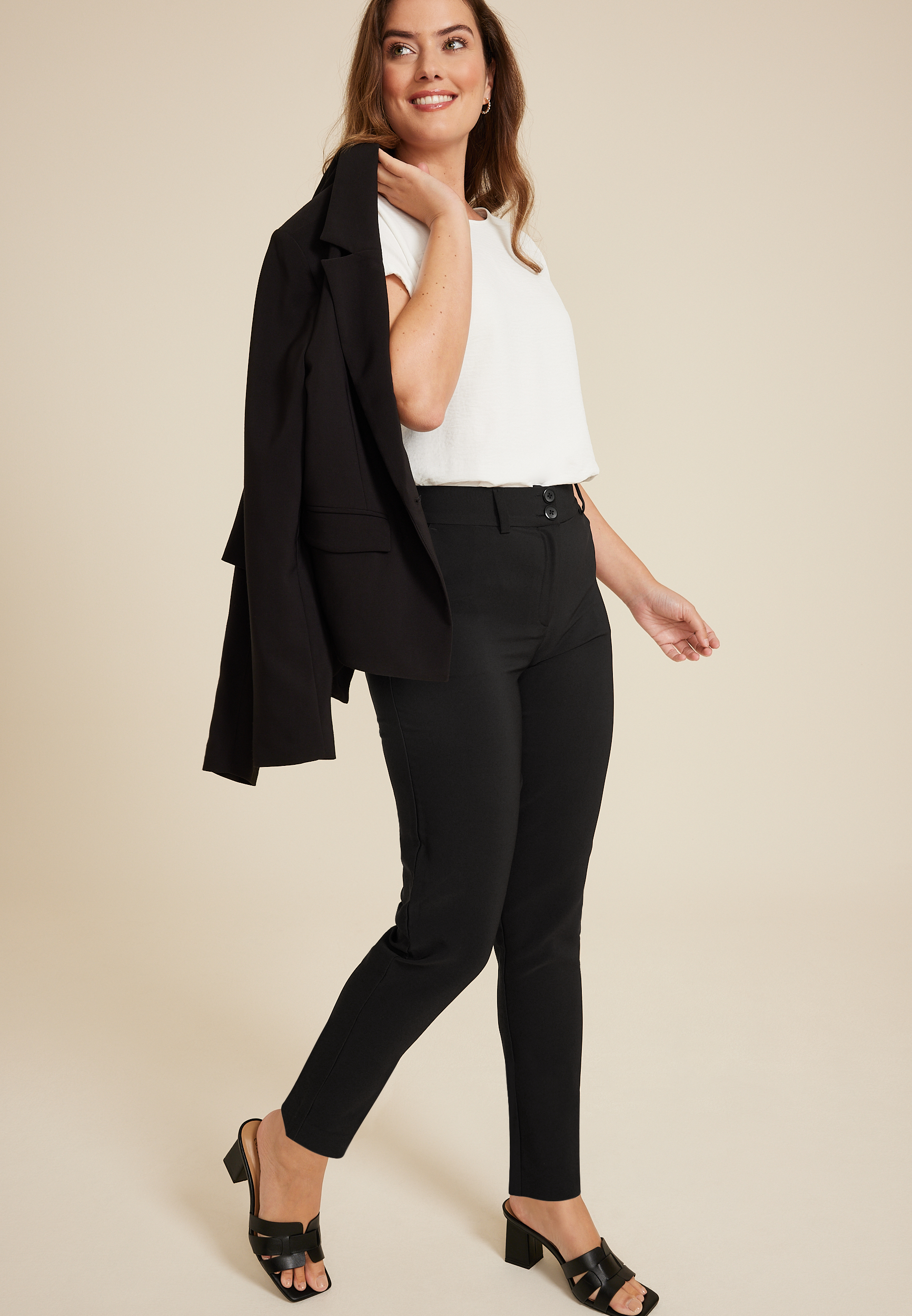 Idealist High Rise Tapered Dress Pant, BLACK, large