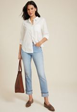 m jeans by maurices&trade; Cuffed High Rise Slim Straight Ankle Jean, C2806, small