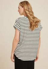 24/7 Clara Textured V Neck Tee, C1756, small