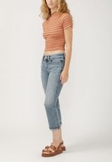 Silver Jeans Co.&reg; Suki Curvy Mid Rise Luxe Stretch Cuffed Cropped Jean, , small