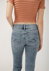 Silver Jeans Co.&reg; Suki Curvy Mid Rise Luxe Stretch Cuffed Cropped Jean, , small