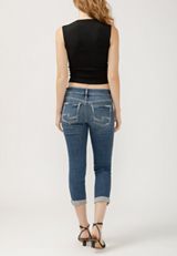 Silver Jeans Co.&reg; Britt Curvy Low Rise Raw Cuff Hem Cropped Jean, , small
